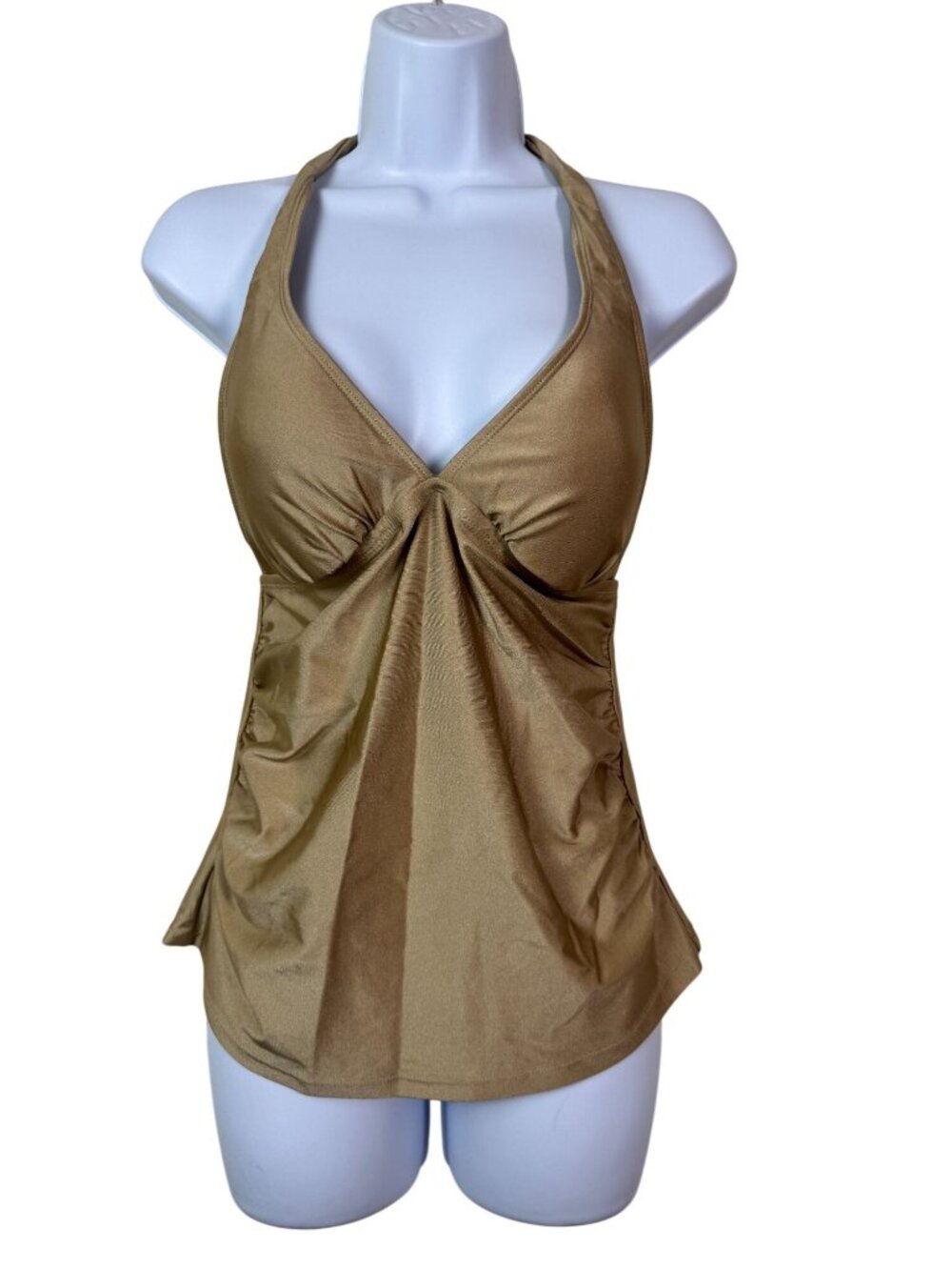 Carve Designs Womens Halter Tankini Top Gold Yellow Size Small Beach Swimsuit